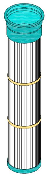 6.00 Top Access Insert Style Utilizes Re-usable Metal Insert Pleated Filter Elements